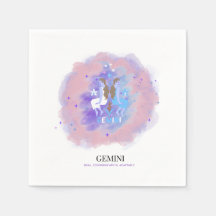 Servilletas de papel Astrología Acuarela - Géminis
