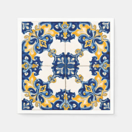 Servilleta De Papel Servilletas de papel azul azulejo portugués