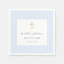 Servilletas de papel azules sencillas para bautizo