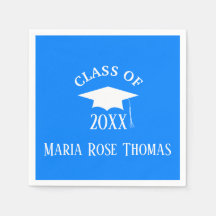 Servilletas de papel Azure Grad Cap & Leaves