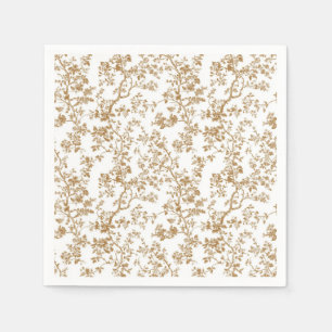 Servilleta De Papel Servilletas de papel beige con ramitas florales pa