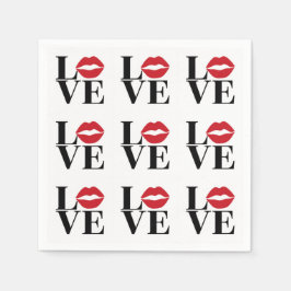 Servilleta De Papel Servilletas de papel Beso de Amor Labios Rojos Mod