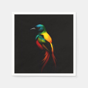 Servilleta De Papel Servilletas de papel Black 4 Luxe con Rainbow Bird