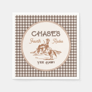 Servilleta De Papel Servilletas de papel Brown Gingham Rodeo