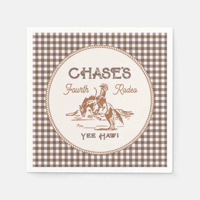 Servilleta De Papel Servilletas de papel Brown Gingham Rodeo (Anverso)