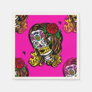 Servilleta De Papel servilletas de papel chica de cráneo de azúcar