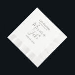 Servilleta De Papel Servilletas de papel clásicas personalizadas 6.5 x<br><div class="desc">Aquí hay una excelente opción para su boda,  fiesta de bebé o evento especial. Servilletas de papel personalizadas con un guión clásico y elegante. Personalice el texto para adaptarlo a su ocasión. Utilice la plantilla para crear sus propias servilletas de papel personalizadas.</div>