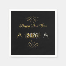 Servilletas de papel con brillo para Año Nuevo