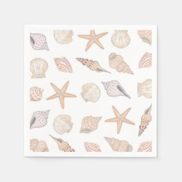 Servilleta De Papel Servilletas de papel con conchas marinas, fiesta c