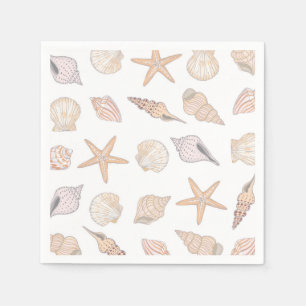 Servilleta De Papel Servilletas de papel con conchas marinas, fiesta c