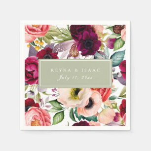 Servilleta De Papel Servilletas de papel con estampado floral bohemio