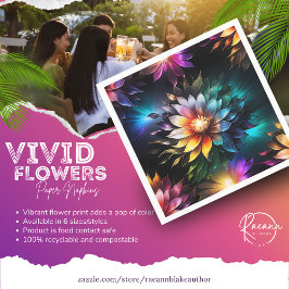 Servilleta De Papel Servilletas de papel con flores vívidas y hermosas