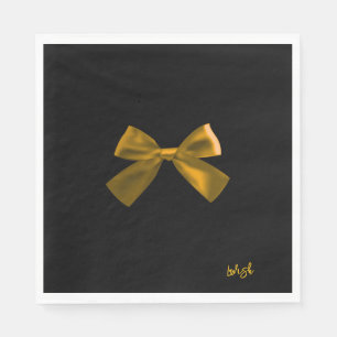 Servilleta De Papel Servilletas de papel con lazo negro y dorado para