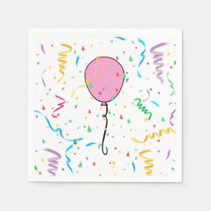 Servilleta De Papel Servilletas de papel con los globos y el confeti