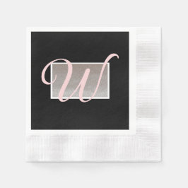 Servilleta De Papel Servilletas de papel con monograma elegante Black