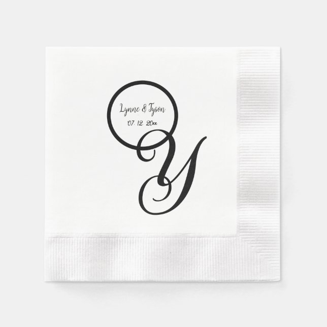 Servilleta De Papel Servilletas de papel con monograma personalizadas  (Anverso)