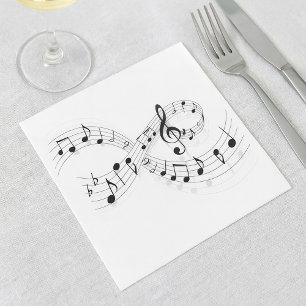 Servilleta De Papel Servilletas de papel con notas musicales en una lí
