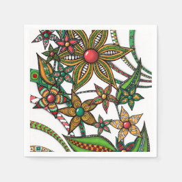 Servilleta De Papel Servilletas de papel con patrón floral Zentangle c