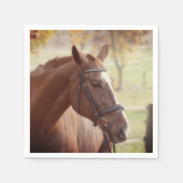 Servilleta De Papel Servilletas de papel con tema de caballo de Otoño  (Anverso)