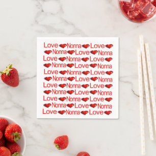 Servilleta De Papel Servilletas de papel, Corazones Rojos Aman a Nonna