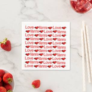 Servilleta De Papel Servilletas de papel, corazones rojos amor Mamma