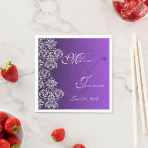 Servilleta De Papel Servilletas de papel Damask Royal Purple para boda