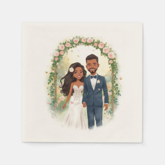 Servilleta De Papel Servilletas de papel de arco de boda de novia y no