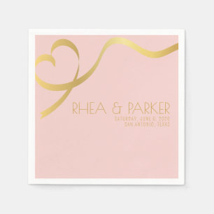 Servilleta De Papel Servilletas de papel de boda con cinta de oro mini