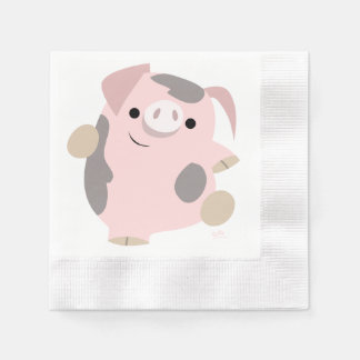 Servilleta De Papel Servilletas de papel de cerdo bailando de dibujos