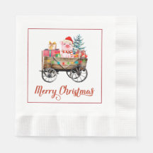 Servilletas de papel de cerdo de Navidad