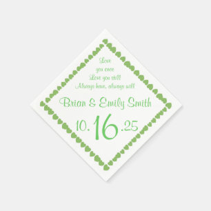 Servilleta De Papel servilletas de papel de corazón blanco verde perso