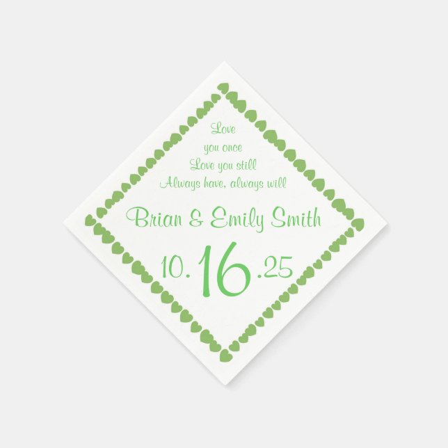 Servilleta De Papel servilletas de papel de corazón blanco verde perso (Borde)