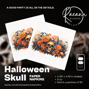 Servilleta De Papel Servilletas de papel de cráneo de Halloween espelu