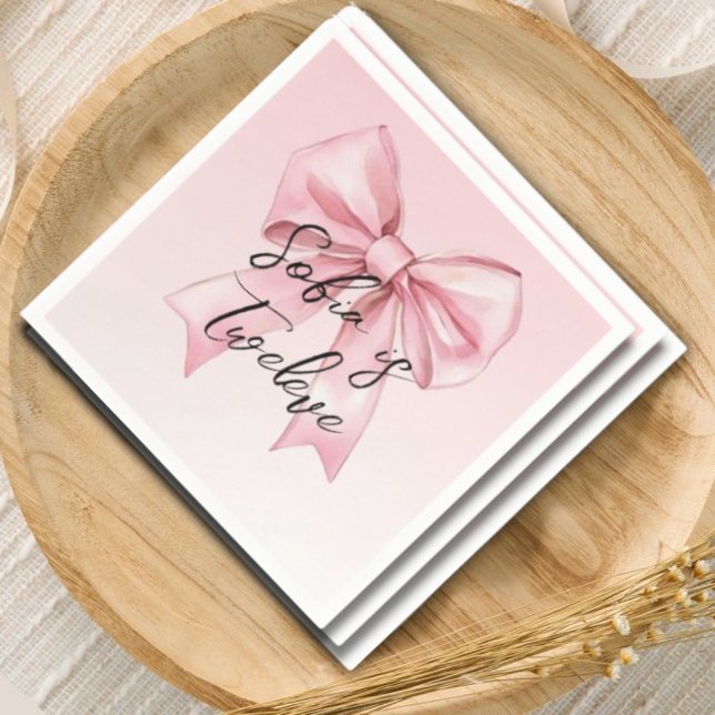 Servilleta De Papel Servilletas de papel de cumpleaños con lazo rosa p (Subido por el creador)