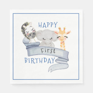 Servilleta De Papel Servilletas de papel de cumpleaños de animales beb