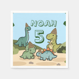 Servilleta De Papel Servilletas de papel de cumpleaños de dinosaurio l