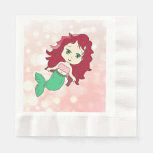 Servilleta De Papel Servilletas de papel de cumpleaños de sirena pelir