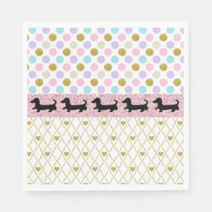 Servilleta De Papel Servilletas de papel de Dachshund corazones de pur