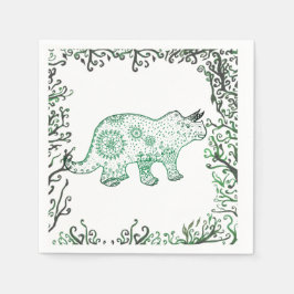 Servilleta De Papel Servilletas de papel de dinosaurio Mandala