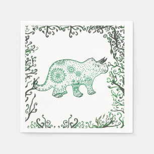 Servilleta De Papel Servilletas de papel de dinosaurio Mandala