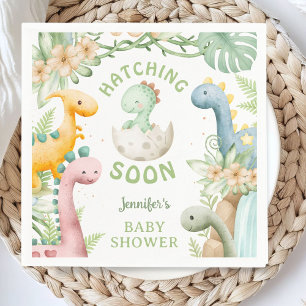 Servilleta De Papel Servilletas de papel de dinosaurio verde para baby