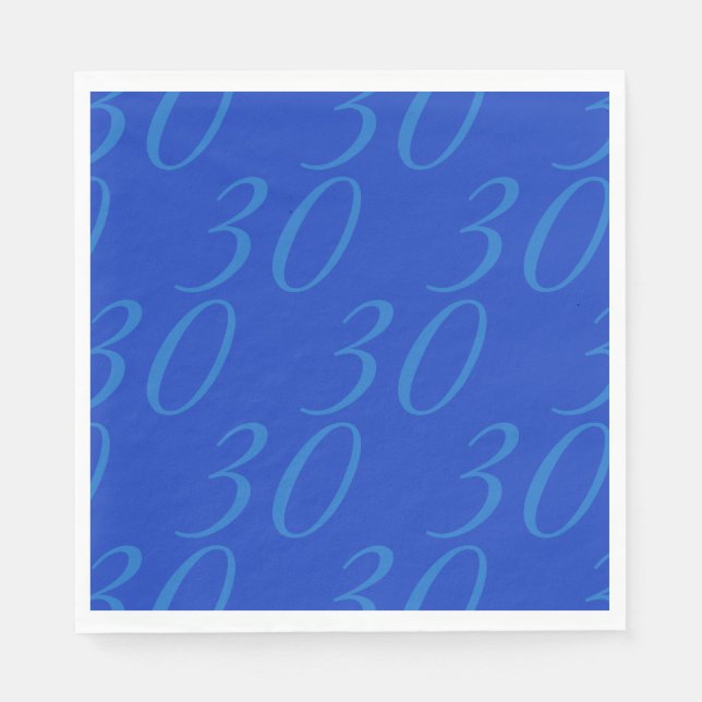 Servilleta De Papel Servilletas de papel de edad personalizada - Azul  (Anverso)