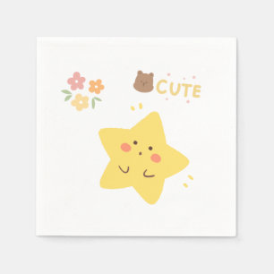 Servilleta De Papel : Servilletas de papel de estrella amarilla kawaii
