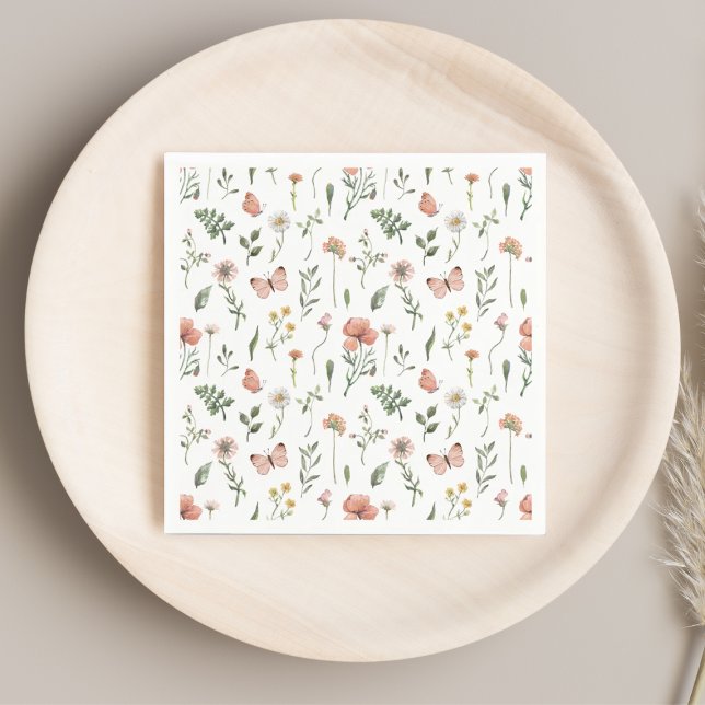Servilleta De Papel Servilletas de papel de flores silvestres boho (Subido por el creador)
