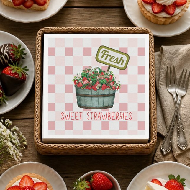 Servilleta De Papel Servilletas de papel de fresas dulces frescas (Subido por el creador)