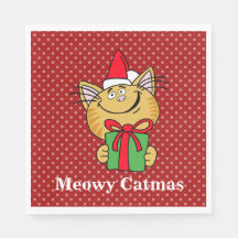 Servilletas de papel de gato de Navidad Meowy Catm