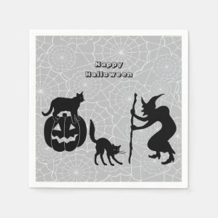 Servilleta De Papel Servilletas de papel de gato negro calabaza hechic