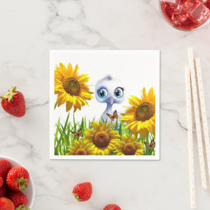 Servilleta De Papel Servilletas de papel de girasol de pato mariposa a