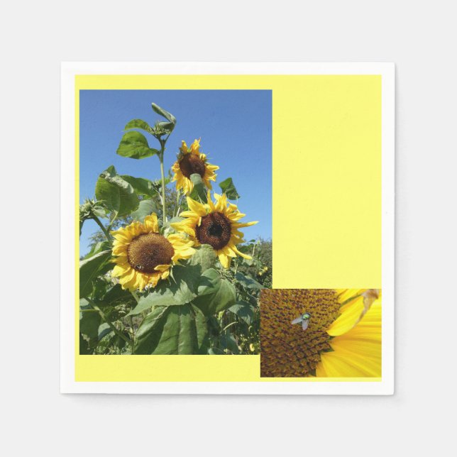 Servilleta De Papel Servilletas de papel de girasoles (Anverso)