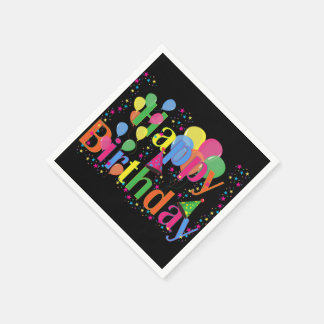 Servilleta De Papel Servilletas de papel de globos de cumpleaños color